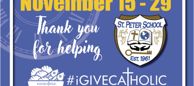 St Peter School Raises Over $7600 on iGiveCatholic Day!